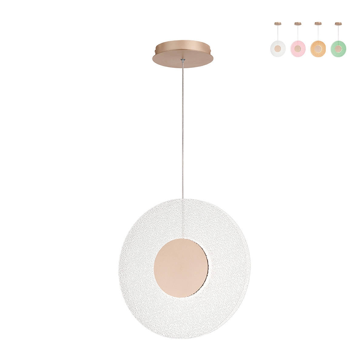 Hängelampe LED Ø45cm mit Grit Glas Candy Angebot Hängelampe LED Ø45cm mit Grit Glas Candy Angebot