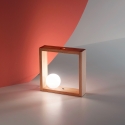 Tischlampe Design LED aus Holz mit Glaskugel-Schirm Kark Angebot