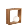 Tischlampe Design LED aus Holz mit Glaskugel-Schirm Kark Rabatte