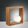 Tischlampe Design LED aus Holz mit Glaskugel-Schirm Kark Katalog