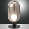 Tischlampe LED aus Rauchglas und schwarzem Metall im Vintage-Stil Gubbio Verkauf