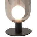Tischlampe LED aus Rauchglas und schwarzem Metall im Vintage-Stil Gubbio Sales