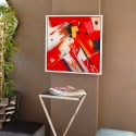 Gemälde abstrakt modern 64x64cm auf Plexiglas weißer Rahmen Tyvek Verkauf