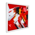 Gemälde abstrakt modern 64x64cm auf Plexiglas weißer Rahmen Tyvek Aktion