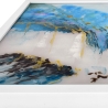 Gemälde abstrakt auf Plexiglas 64x64cm modern weißer Rahmen Lazur Sales