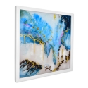 Gemälde abstrakt auf Plexiglas 64x64cm modern weißer Rahmen Lazur Aktion