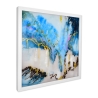 Gemälde abstrakt auf Plexiglas 64x64cm modern weißer Rahmen Lazur Aktion