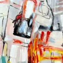 Gemälde abstrakt auf Leinwand 100x100cm modern mehrfarbig Prynk Sales