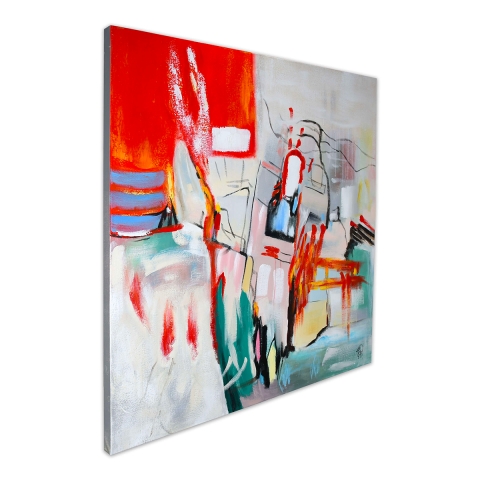 Gemälde abstrakt auf Leinwand 100x100cm modern mehrfarbig Prynk Aktion