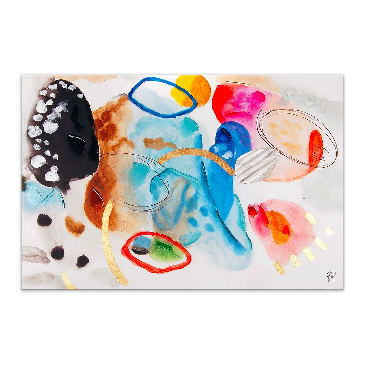Gemälde abstrakt geometrisch 120x80cm modern mehrfarbig Nadiv Aktion