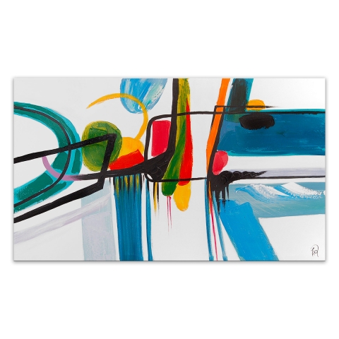 Gemälde modern abstrakt 120x70cm mehrfarbig auf Leinwand Luma Aktion