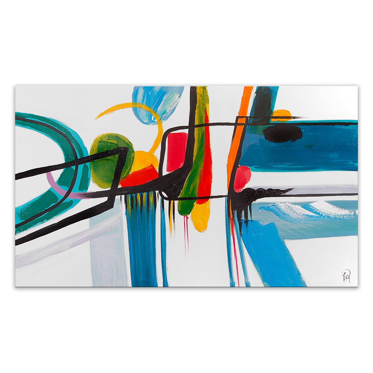 Gemälde modern abstrakt 120x70cm mehrfarbig auf Leinwand Luma Aktion Gemälde modern abstrakt 120x70cm mehrfarbig auf Leinwand Luma Aktion
