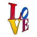 Bild aus Metall 3D mehrfarbig 81x81cm mit LOVE Aufschrift Kokhannya Sales