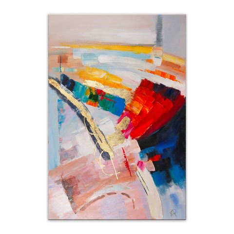 Gemälde modern abstrakt 80x120cm mehrfarbiges Relief Arket Aktion