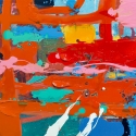Gemälde 3er-Set modern abstrakt 165x100cm mehrfarbig auf Leinwand Viva Sales