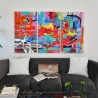 Gemälde 3er-Set modern abstrakt 165x100cm mehrfarbig auf Leinwand Viva Verkauf