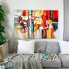 Gemälde 3er Set abstrakt modern auf Leinwand 120x80cm Gemäldetrio Fiora Verkauf
