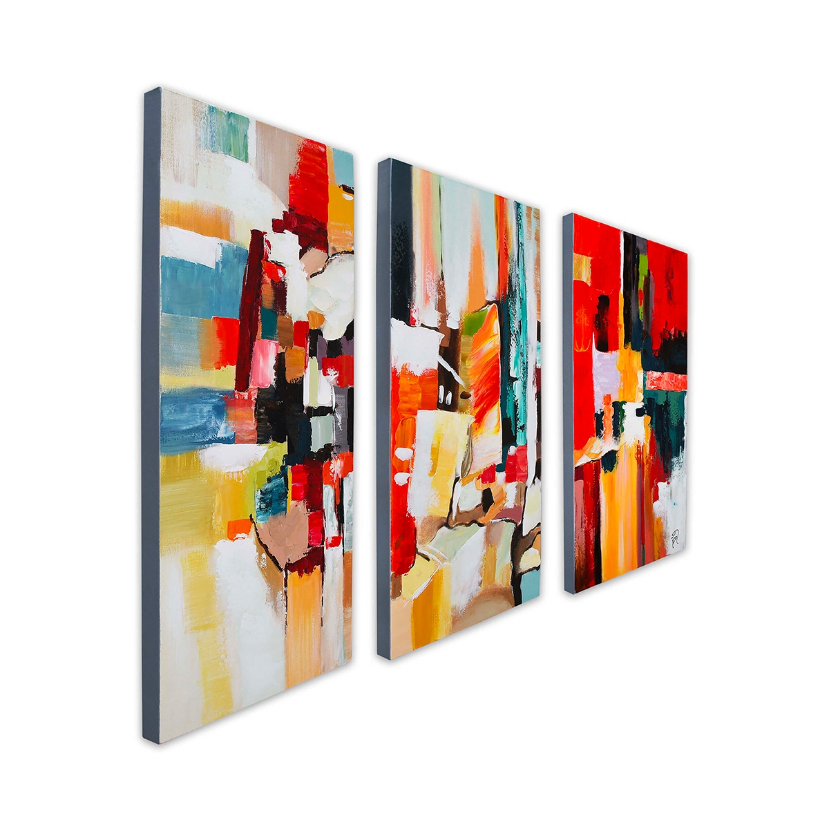 Gemälde 3er Set abstrakt modern auf Leinwand 120x80cm Gemäldetrio Fiora Aktion Gemälde 3er Set abstrakt modern auf Leinwand 120x80cm Gemäldetrio Fiora Aktion