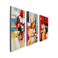 Gemälde 3er Set abstrakt modern auf Leinwand 120x80cm Gemäldetrio Fiora Aktion