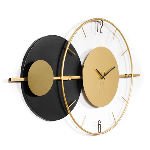 Wanduhr 81x50cm modernes Design goldfarbenes Metall Tempo Aktion