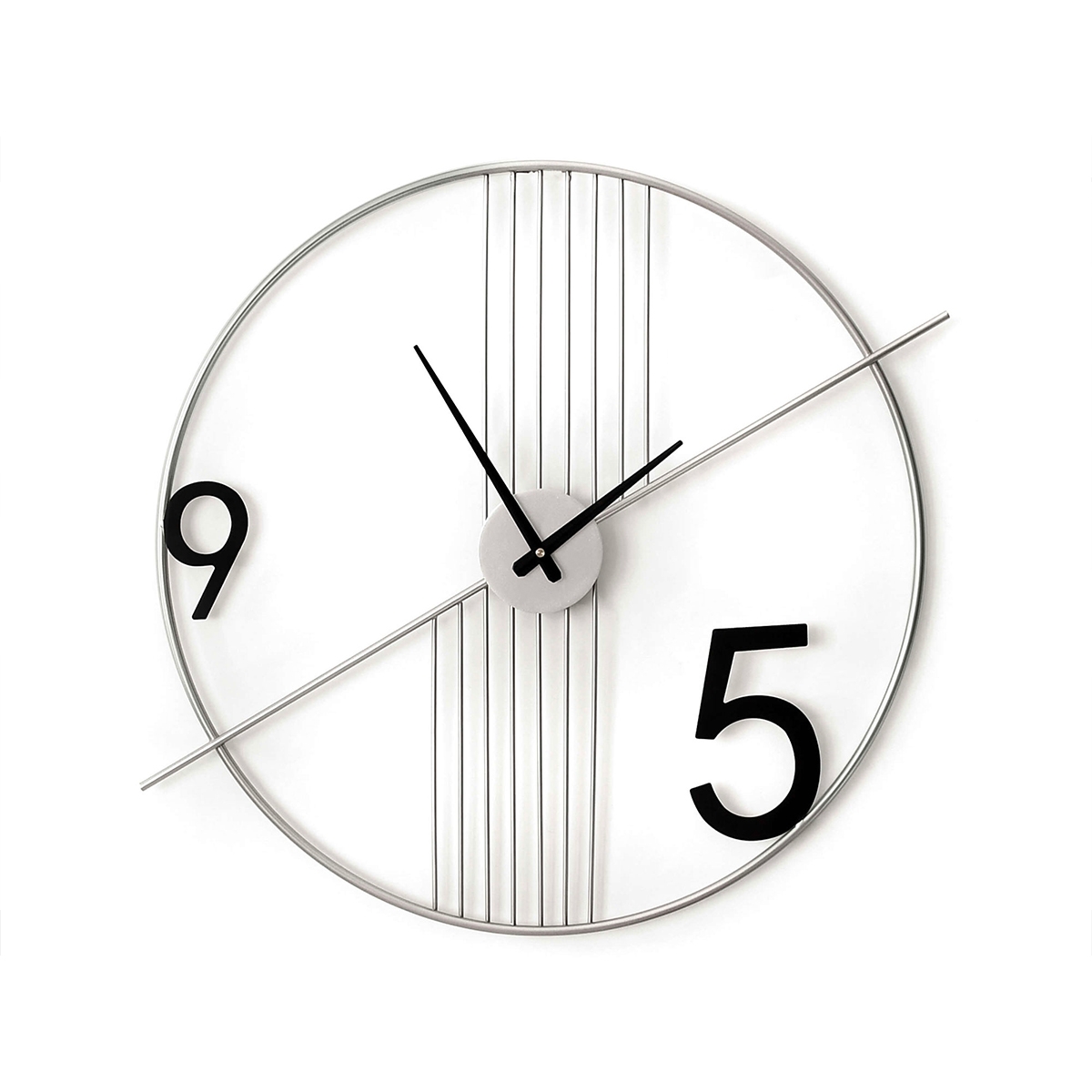 Wanduhr im minimalistischen, modernen Design 65x60cm aus Metall Rondo