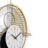 Wanduhr 53x85cm mit Pendel modernes Design aus goldfarbenem Metall Vira Sales