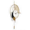 Wanduhr 53x85cm mit Pendel modernes Design aus goldfarbenem Metall Vira Angebot