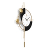 Wanduhr modern 46x77cm Metall goldfarben geometrisches Design Sfera Sales