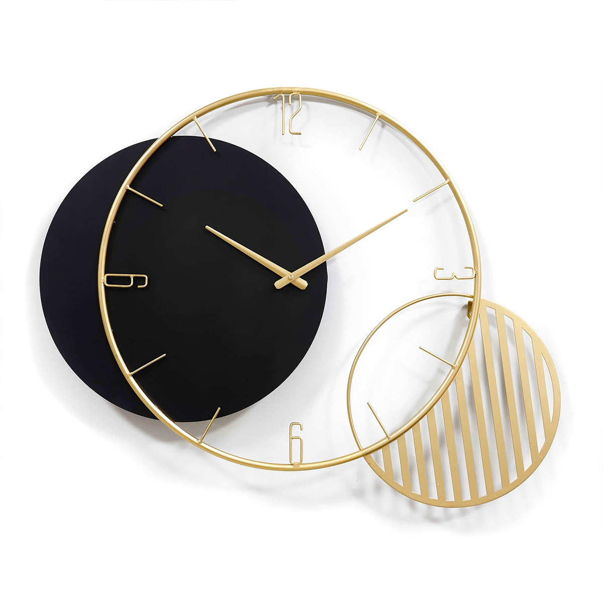 Wanduhr 75x68cm modernes geometrisches Design schwarz und gold Celo Aktion Wanduhr 75x68cm modernes geometrisches Design schwarz und gold Celo Aktion