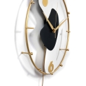 Wanduhr modern 42x67cm aus goldfarbenem Metall mit Pendel Bynok Angebot