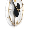 Wanduhr modern 42x67cm aus goldfarbenem Metall mit Pendel Bynok Angebot