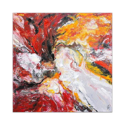 Gemälde abstrakt 100x100cm Leinwanddruck Relief Dekoration Kanea Aktion