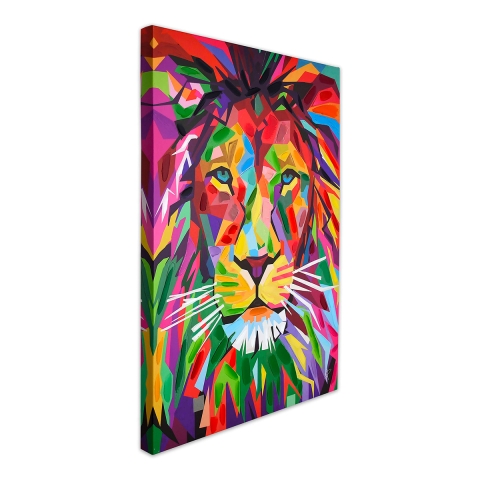 Gemälde modern Leinwanddruck 50x70cm Löwe Pop Art mehrfarbig Zora Aktion