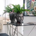 Vase aus Glasfasergewebe mit Metalleffekt und weiblichem Gesicht Ruzid-M Aktion
