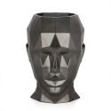 Vase aus Glasfasergewebe mit Metalleffekt und weiblichem Gesicht Ruzid-M Rabatte