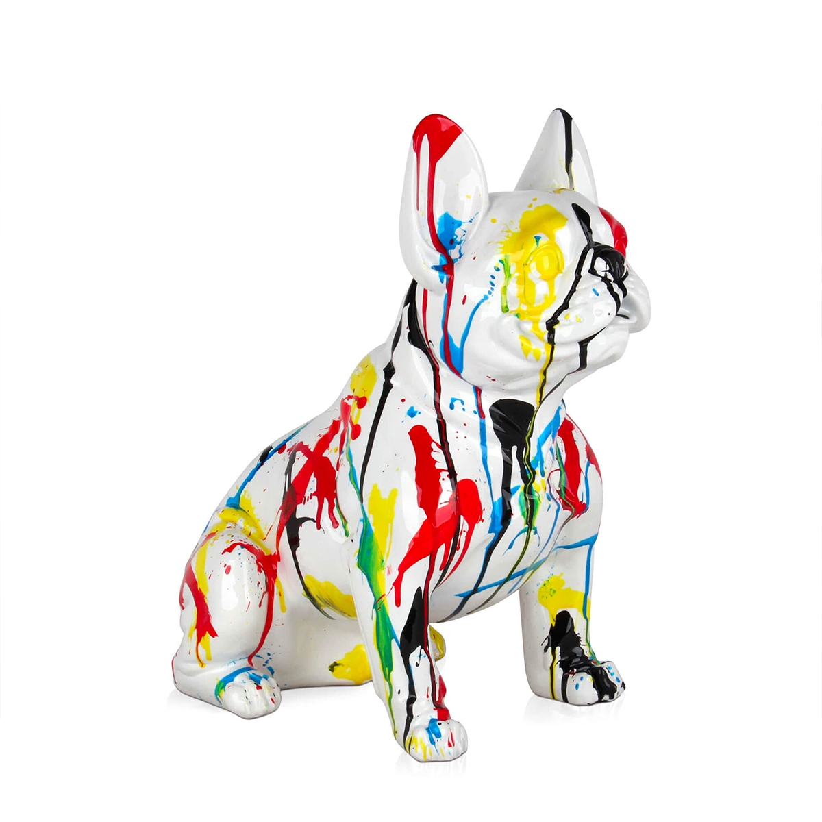 Skulptur Pop Art französische Bulldogge aus mehrfarbigem Harz Forma XL Aktion Skulptur Pop Art französische Bulldogge aus mehrfarbigem Harz Forma XL Aktion