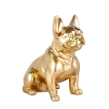 Skulptur französische Bulldogge in goldfarbenem Harz Statue modernes Design Forma-G Aktion