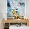 Skulptur französische Bulldogge in goldfarbenem Harz Statue modernes Design Forma-G Verkauf