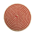 Set aus 6 runden Platzsets aus geflochtenem Stroh Ø38cm Spiral Color Auswahl