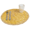 Set aus 6 runden Platzsets aus geflochtenem Stroh Ø38cm Spiral Color 