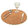 Set aus 6 runden Platzsets aus geflochtenem Stroh Ø38cm Spiral Color 