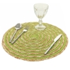 Set aus 6 runden Platzsets aus geflochtenem Stroh Ø38cm Spiral Color 