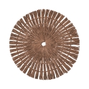 6er-Set runde Tischuntersetzer mit geflochtenem Stroh-Effekt Ø38cm Nature Sales