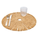6er-Set runde Tischuntersetzer mit geflochtenem Stroh-Effekt Ø38cm Nature Verkauf