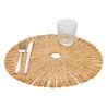 6er-Set runde Tischuntersetzer mit geflochtenem Stroh-Effekt Ø38cm Nature Verkauf