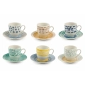 6er-Set Porzellan-Espressotassen mit Untertasse 90ml Marea C Aktion