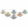 6er-Set Porzellan-Espressotassen mit Untertasse 90ml Marea C Modell