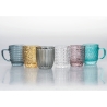 Set aus 6 bunten Kaffeetassen aus Glas 90ml Geometrie C Angebot