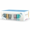 Set aus 6 bunten Kaffeetassen aus Glas 90ml Geometrie C 