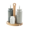 Gewürzständer-Set aus Holz, 5-teilig mit Keramik-Ölflasche, Victionary B Angebot